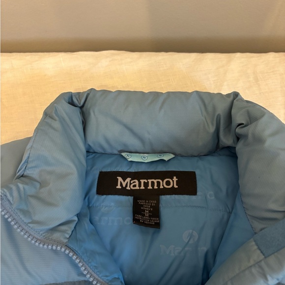 Marmot Goose Down Puffer Coat Jacket Blue Womens Medium - Picture 3 of 7